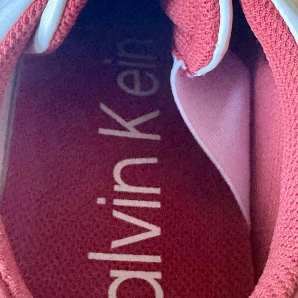 Calvin Klein White and Red Slip-On Loafers Men 9 Women 7 - Picture 10 of 12